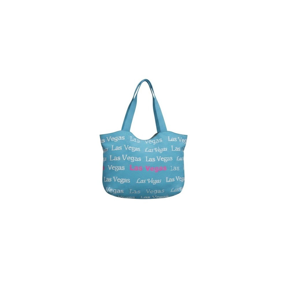 Bovano Tote Bag Womens Large Blue NWT Las Vegas Souvenir Canvas Travel